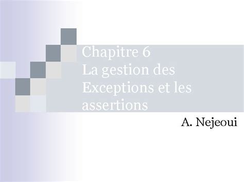 Chapitre La Gestion Des Exceptions Et Les