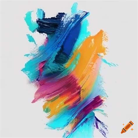 Colorful Brushstroke Painting With Abstract Design