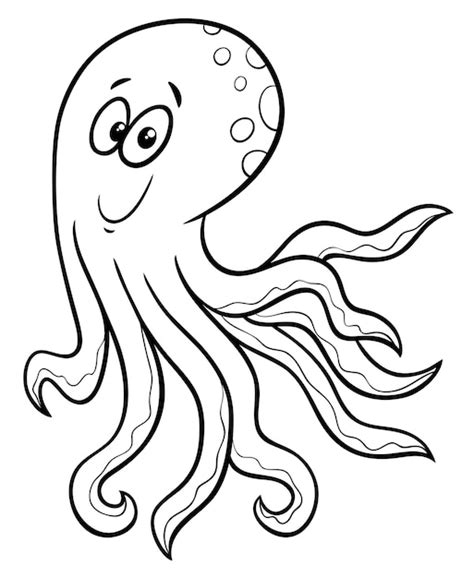 Dibujos para colorear pulpo carácter Vector Premium