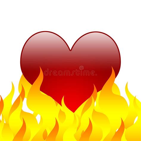 Burning Love Heart Stock Illustrations Burning Love Heart Stock