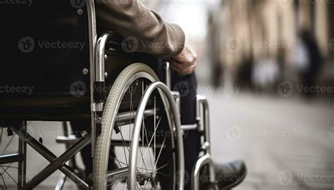 Paraplegic patient sitting in wheelchair, receiving care generated by ...