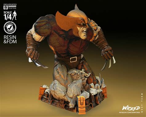 D File Wicked Marvel Wolverine Bust Tested And Ready For D Printing