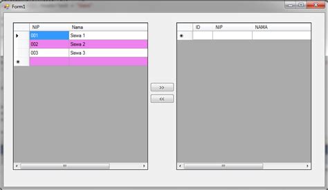 Cara Memindahkan Data Dari Datagrid1 Ke Datagrid2 Visual Basic Net