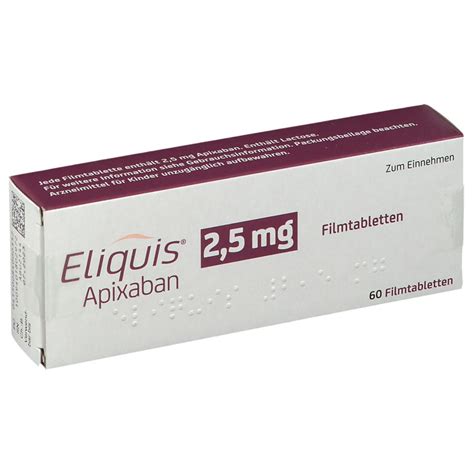 Eliquis 2 5 Mg 60 St Mit Dem E Rezept Kaufen Shop Apotheke