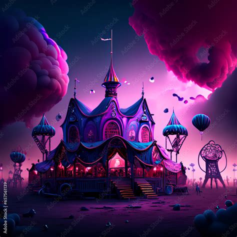 Creepy Carnival Command Design A Deserted Carnival Scene Under A