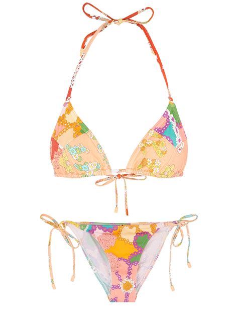 Buy Zimmermann Lola Floral Print Halterneck Bikini Multicoloured At