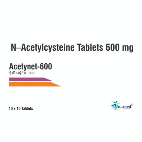 Acetynet N Acetylcysteine Tablets Bp Mg As Directed By The