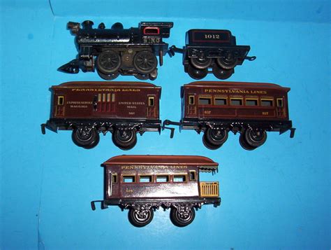 Vintage Bing O Gauge Tinplate Pennsylvania Steam Passenger Set Toy