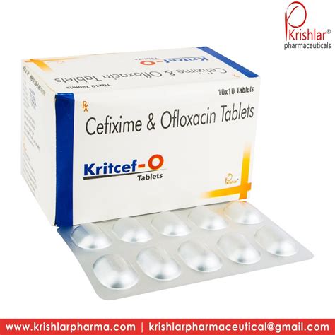 Kritcef O Cefixime And Ofloxacin Tablets At Rs 1800 Box In Panchkula