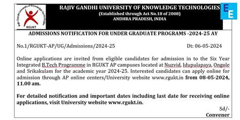 Rgukt Ap Iiit Admission Phase Selection List