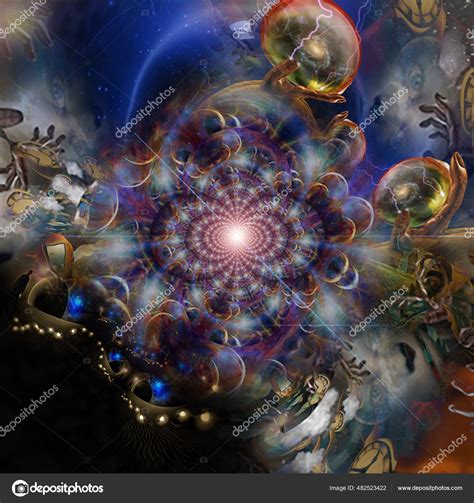 Multiverse Fractal Universes Glass Spheres Time Spirals Stock Photo by ...