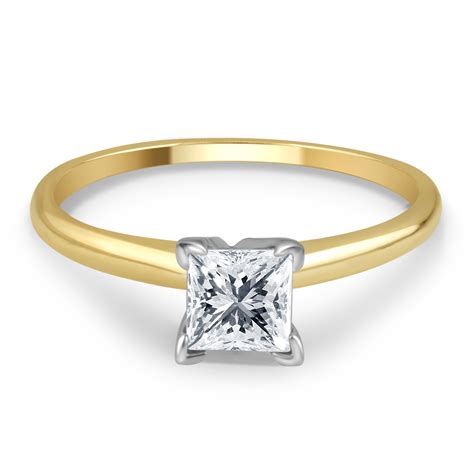 14k Yellow Gold Princess Cut Solitaire Diamond Engagement Promise Ring 150ct 686907148214 Ebay