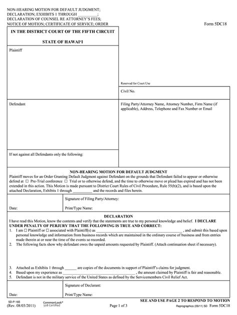 Fillable Online Courts State Hi Form 5dc18 In The District Court Of The