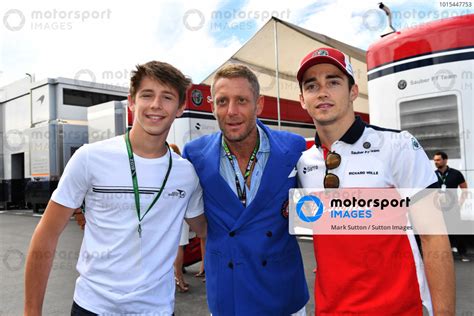 Charles Leclerc MON Alfa Romeo Sauber F1 Team And Lapo Elkann ITA