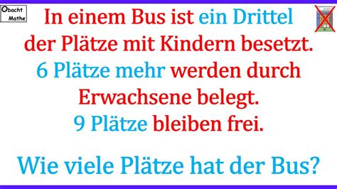 Wie viele Plätze hat der Bus Schaffst DU diese Aufgabe Mathe