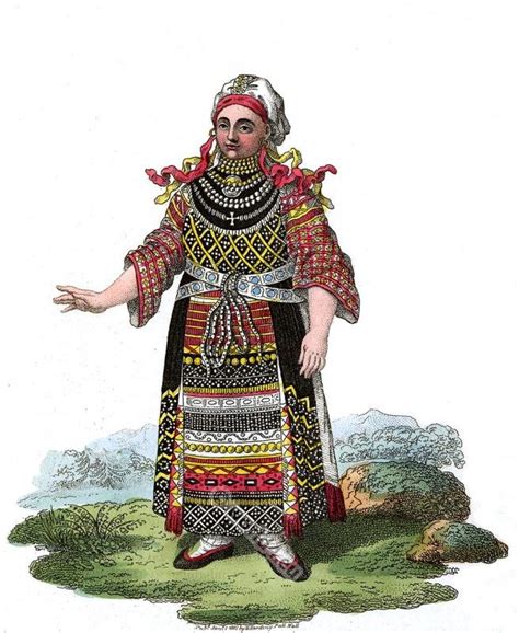 A Finnish woman in Festive Dress.