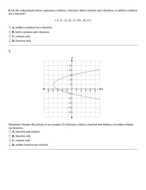 Function And Relation Worksheets