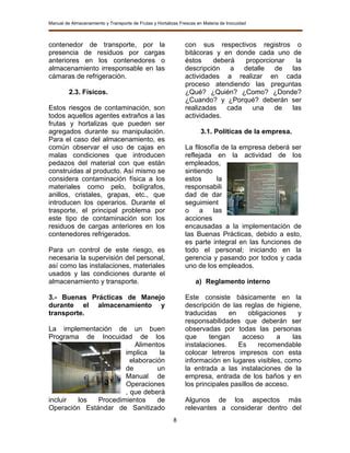 Almacenamiento Transporte Frutas Hortalizas Pdf