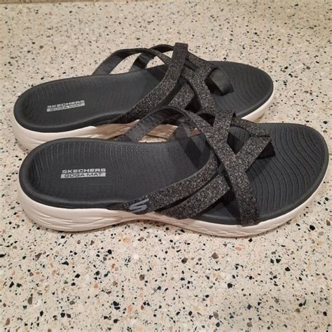 Skechers Shoes Skechers Womens On The Go 60 Dainty Sandals Charcoal