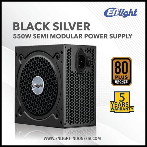 Jual Enlight Psu 550 Watt 80 Plus Bronze Semi Modular Black Edition