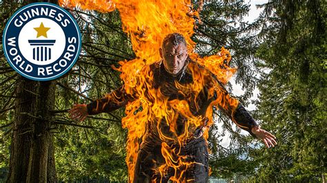 Human torch breaks three world records - Guinness World Records - YouTube