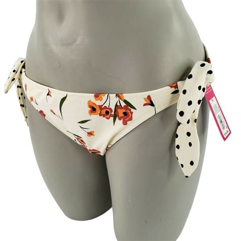 Xhilaration Floral Print Bikini Bottom Juniors Sz XL Swimwear Side Ties