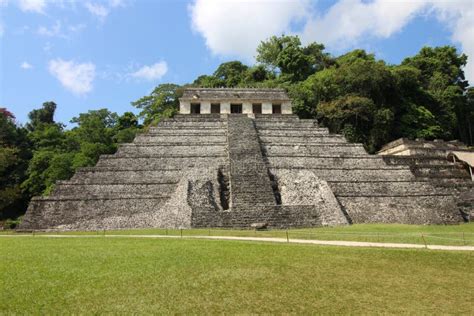 Mayan Pyramid in Palenque, Mexico Stock Image - Image of monument ...