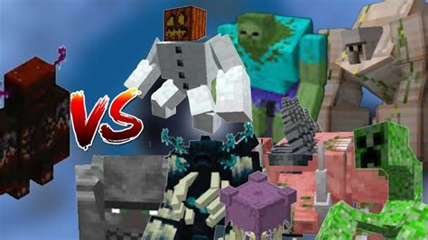 MINECRAFT BLOOD WARDEN VS MUTENT MOBS BATTLE ON POCKET EDITION