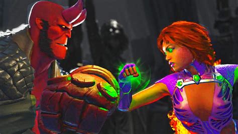 Injustice Hellboy Vs Starfire All Intros Clash Quotes And