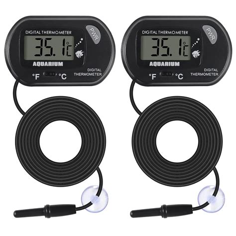 2Pack Aquarium Thermometers Digital LCD Water Thermometer for Fish Tank ...