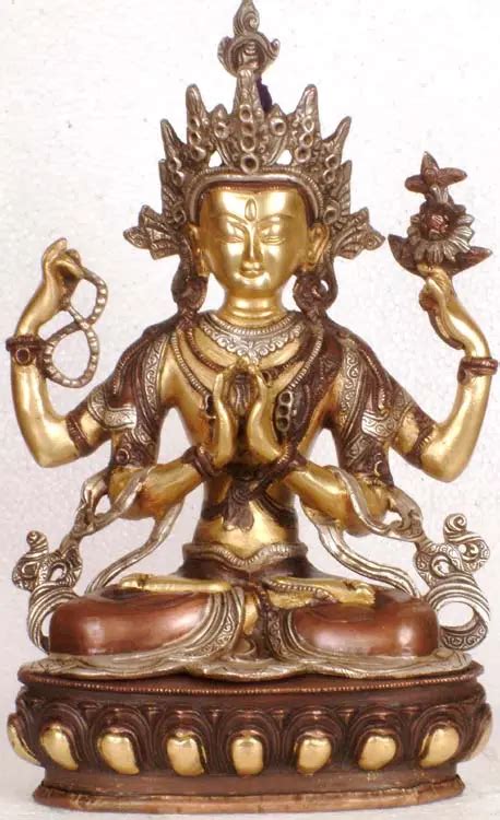 13 Tibetan Buddhist Deity Chenrezig Four Armed Avalokiteshvara In