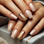 Classy Nude And Gold Nail Design Ideas To Elevate Your Look Style Zuri