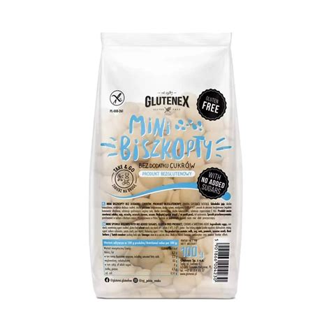 Bezglutenowe Biszkopty MINI Bez Dodatku Cukru 100 G Glutenex GLUTENEX