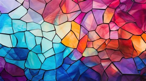 Premium Photo A Colorful Stained Glass Mosaic