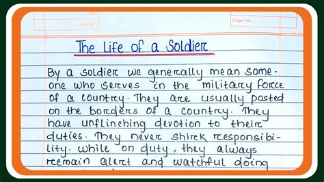 The Life Of A Soldier Essay Writing In English The Soldier Essay In English Essay On Soldier