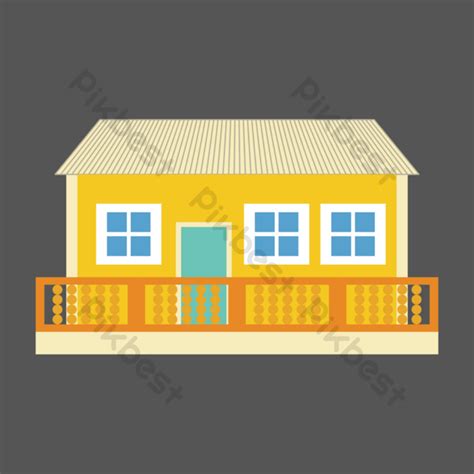 Yellow Cartoon House Illustration PNG Images | AI Free Download - Pikbest