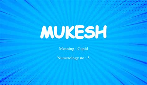 Mukesh Name Meaning