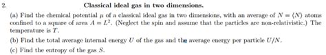 Solved Classical Ideal Gas In Two Dimensions A Find The Chegg