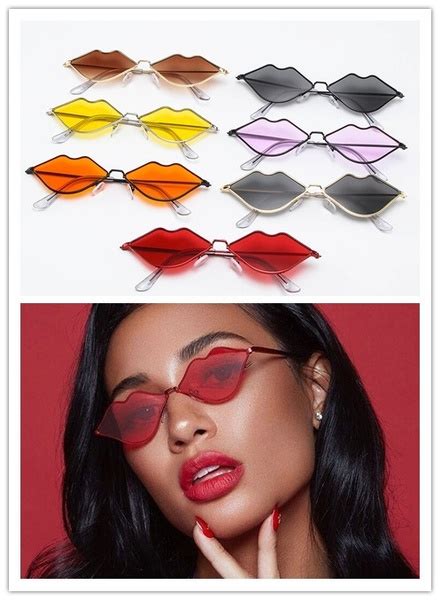 New Arrived 2019 Fashion Womens Personality Red Lip Sunglasses Mouth Sunshades Delicate