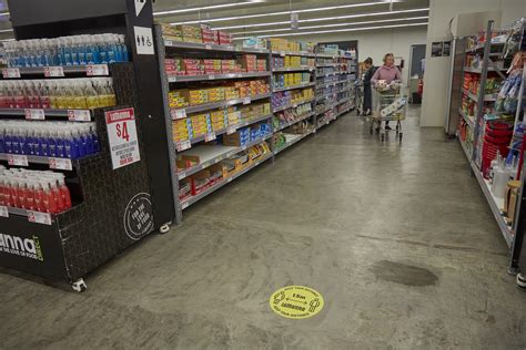 Digital Photograph Social Distancing Floor Markers Aisle 15 LaManna