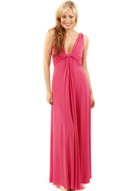 Pink Grecian Maxi Dress Pink Evening Dress Pink Long Dress