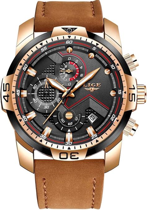 Lige Herrenuhr Mode Wasserdicht Sport Milit R Uhren Herren Chronograph