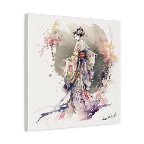 Geisha 5 TSUNEKAZU Artist Signed Original Art On Canvas Japanese Wall