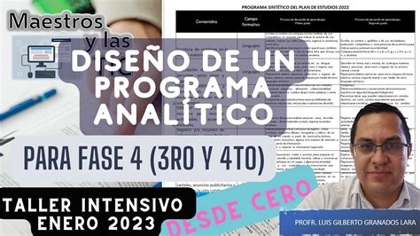 CONSTRUCCIÓN DE UN EJEMPLO DE PROGRAMA ANALÍTICO PARA FASE 4 3RO Y 4TO