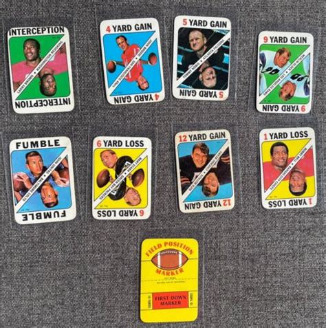 1971 TOPPS FOOTBALL GAME CARDS Lot Of 9 Johnny Unitas Bart Starr