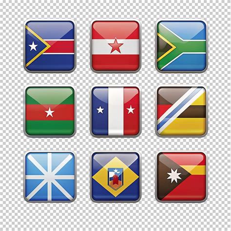 East African Countries Flags Flat Rectangle Vector Element Design