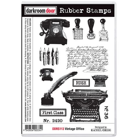 Rubber Stamp Set - Vintage Office - Darkroom Door