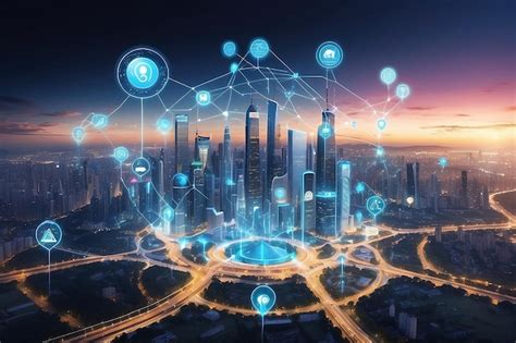 Smart City And Communication Network Concept 5g Iot Internet Of Things Telecommunication