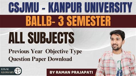 Csjmu Ballb 3rd Semester Objective Paper Csjmu Ba Llb 3rd Semester