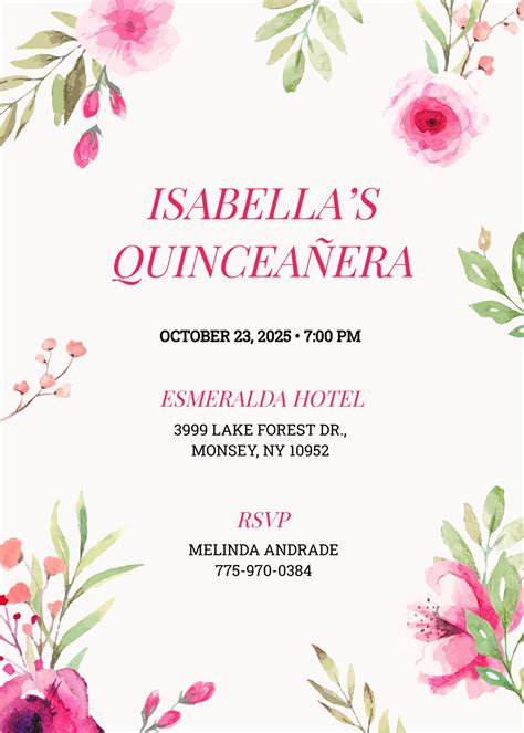 Flower Themed Quinceanera Invitations | Best Flower Site